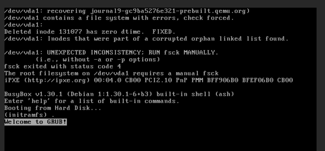 Debian系統(tǒng)啟動出現(xiàn)BusyBox v1.30,1(Debian 1:1.30.1-6+b3) built-in shell (ash)，無法正常啟動